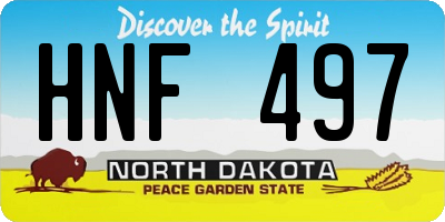 ND license plate HNF497