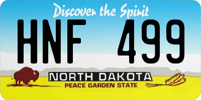ND license plate HNF499