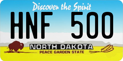 ND license plate HNF500