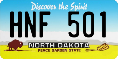 ND license plate HNF501