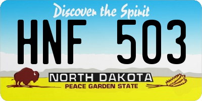 ND license plate HNF503