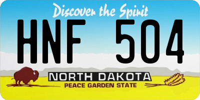 ND license plate HNF504
