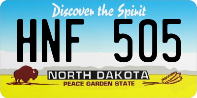 ND license plate HNF505