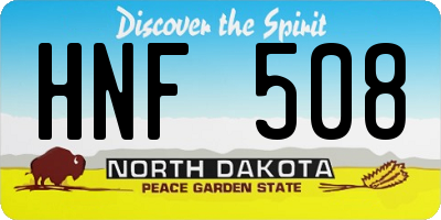 ND license plate HNF508