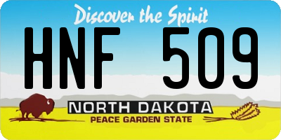 ND license plate HNF509