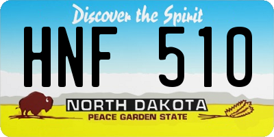 ND license plate HNF510