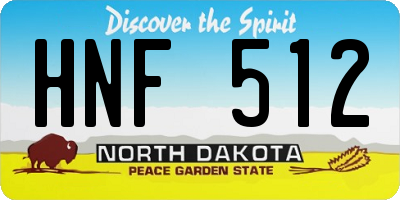ND license plate HNF512