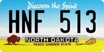 ND license plate HNF513