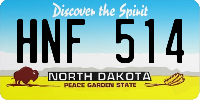 ND license plate HNF514