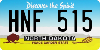 ND license plate HNF515