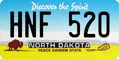 ND license plate HNF520