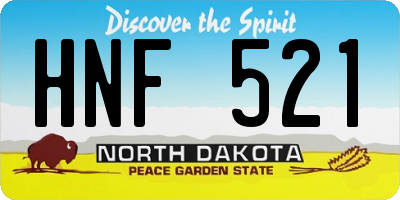 ND license plate HNF521