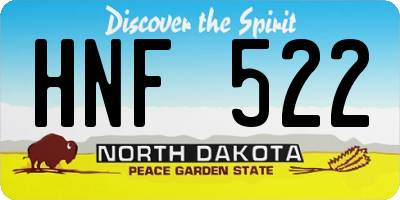 ND license plate HNF522