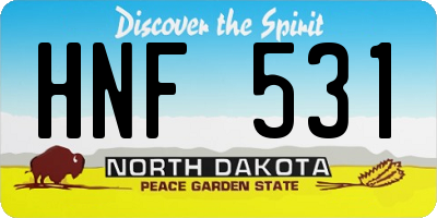 ND license plate HNF531