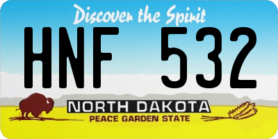 ND license plate HNF532