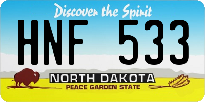 ND license plate HNF533