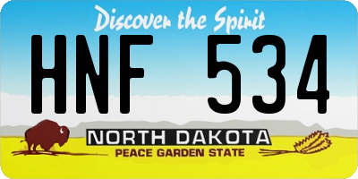 ND license plate HNF534