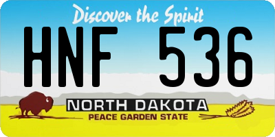 ND license plate HNF536