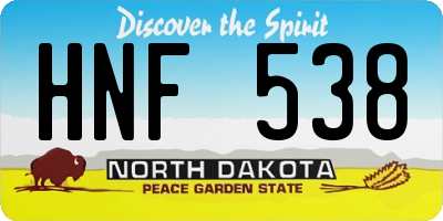 ND license plate HNF538