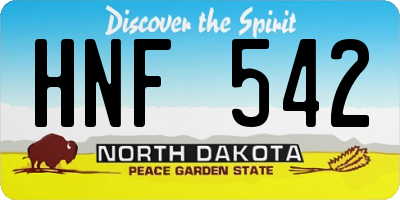 ND license plate HNF542