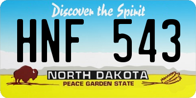 ND license plate HNF543