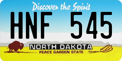ND license plate HNF545