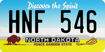 ND license plate HNF546