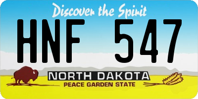 ND license plate HNF547