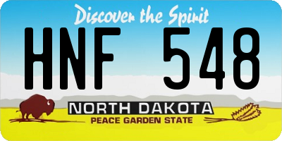 ND license plate HNF548