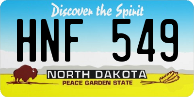 ND license plate HNF549