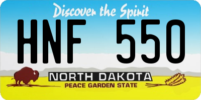 ND license plate HNF550