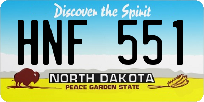 ND license plate HNF551