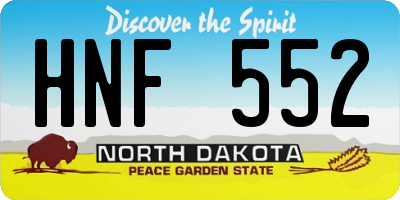 ND license plate HNF552