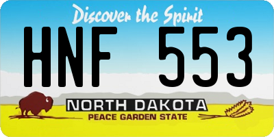 ND license plate HNF553