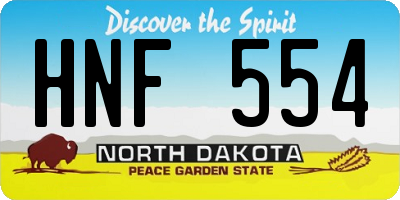 ND license plate HNF554