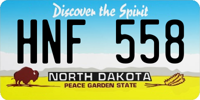 ND license plate HNF558