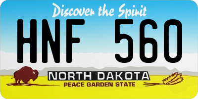 ND license plate HNF560