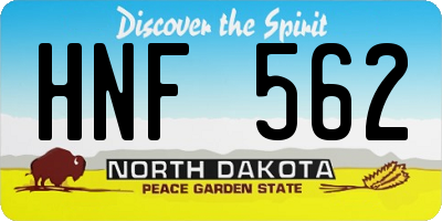 ND license plate HNF562