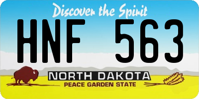 ND license plate HNF563