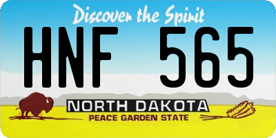 ND license plate HNF565