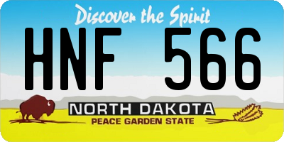 ND license plate HNF566