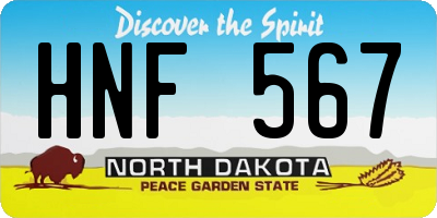 ND license plate HNF567