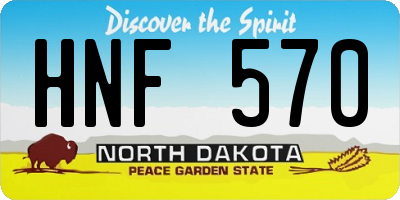 ND license plate HNF570