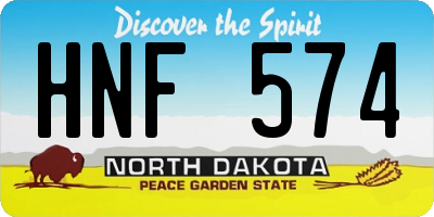 ND license plate HNF574