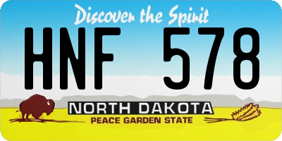 ND license plate HNF578