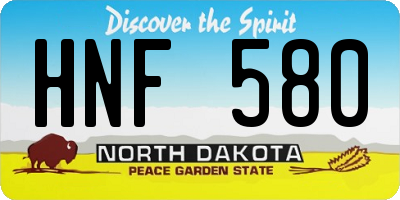 ND license plate HNF580