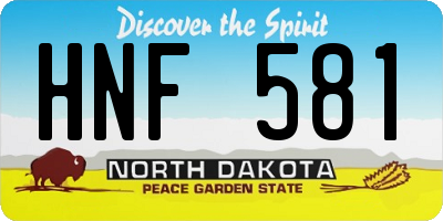 ND license plate HNF581