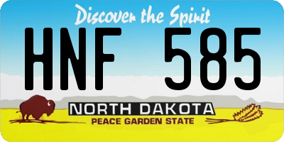 ND license plate HNF585