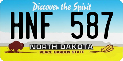 ND license plate HNF587