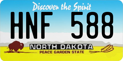 ND license plate HNF588